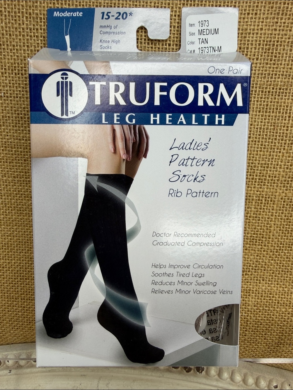 Truform Ladies' Pattern Knee High Socks – Tan